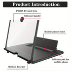 12/10" Phone Screen Magnifier 3D HD Phone Enlarger Cell Phone Magnifier for Seniors Video Watching Movie Night Home Travel Break